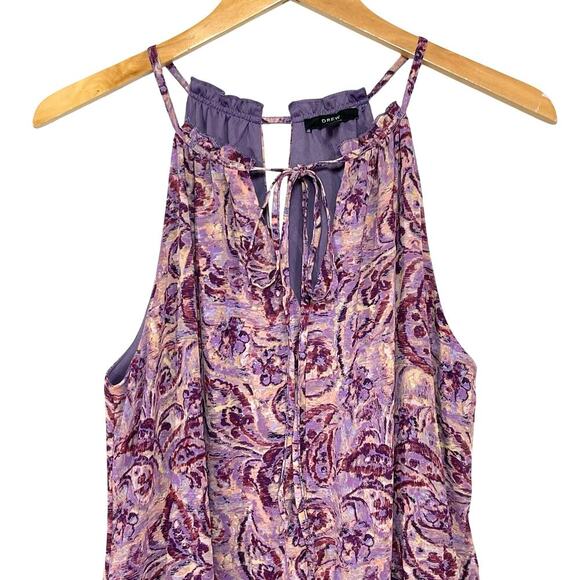 ANTHROPOLOGIE DREW Women’s Purple and Tan Paisley Mini Dress medium - Picture 2 of 5